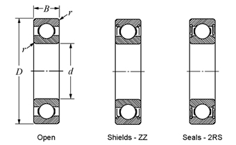 NIB Deep groove ball bearing